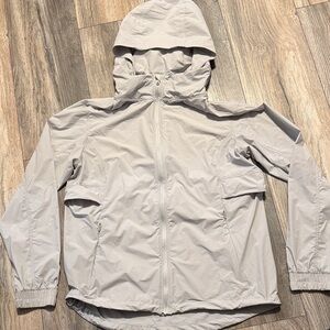 CRZ YOGA Light Gray Hooded Windbreaker